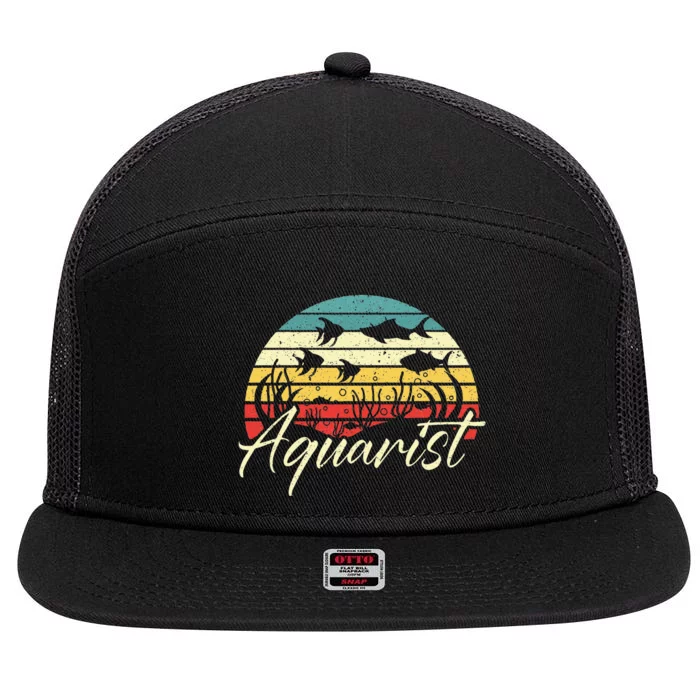 Aquarist Fish Collector Aquarium Junkie Fish Lover 7 Panel Mesh Trucker Snapback Hat