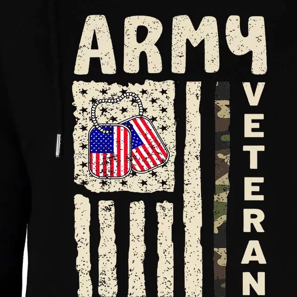 American Flag Camo Proud Veteran Of Veterans Day Womens Funnel Neck Pullover Hood