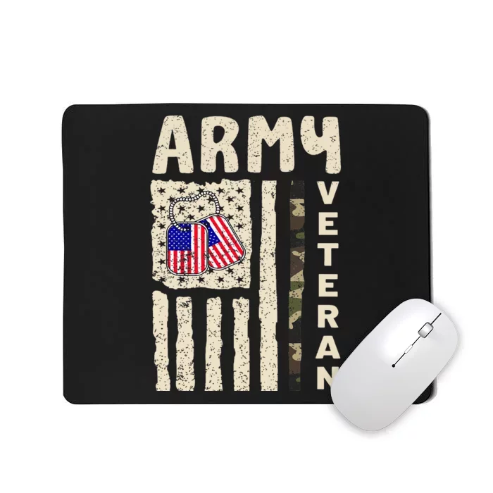 American Flag Camo Proud Veteran Of Veterans Day Mousepad