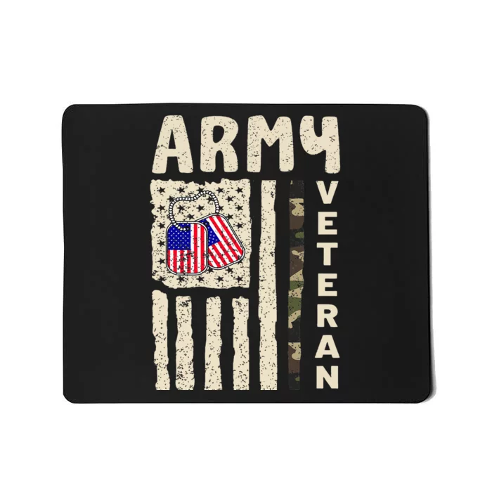 American Flag Camo Proud Veteran Of Veterans Day Mousepad