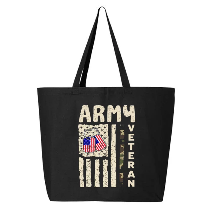 American Flag Camo Proud Veteran Of Veterans Day 25L Jumbo Tote