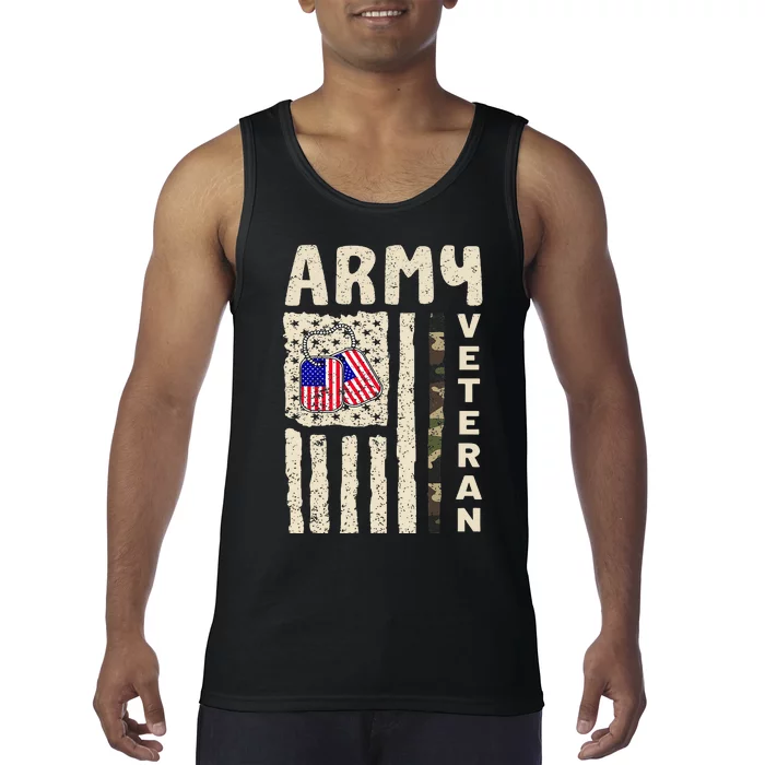 American Flag Camo Proud Veteran Of Veterans Day Tank Top