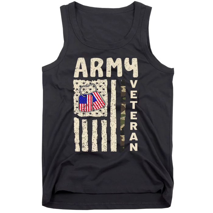 American Flag Camo Proud Veteran Of Veterans Day Tank Top