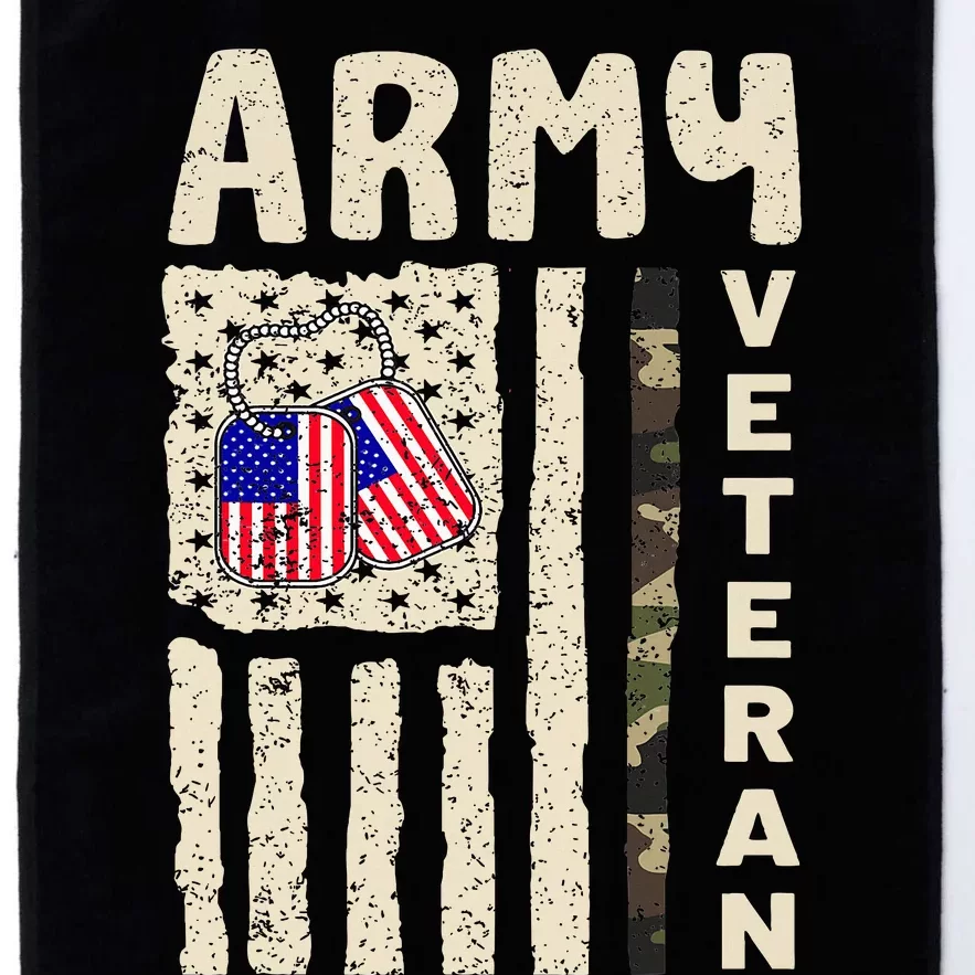 American Flag Camo Proud Veteran Of Veterans Day Platinum Collection Golf Towel