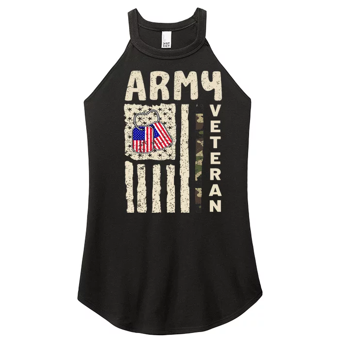 American Flag Camo Proud Veteran Of Veterans Day Women’s Perfect Tri Rocker Tank