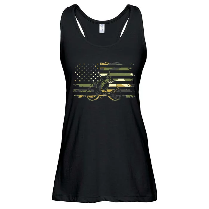 American Flag Camouflage Fishing Apparel Fishing Ladies Essential Flowy Tank