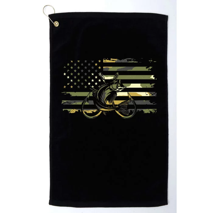 American Flag Camouflage Fishing Apparel Fishing Platinum Collection Golf Towel