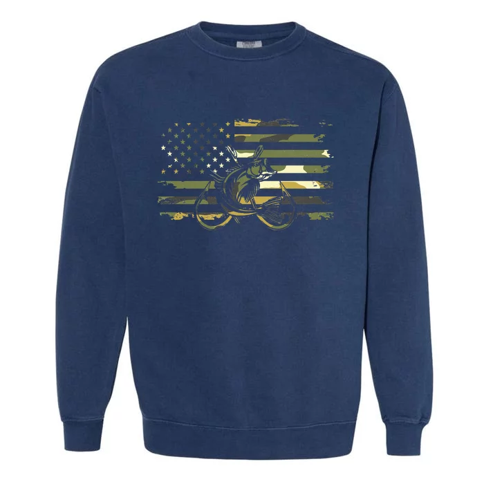 American Flag Camouflage Fishing Apparel Fishing Garment-Dyed Sweatshirt