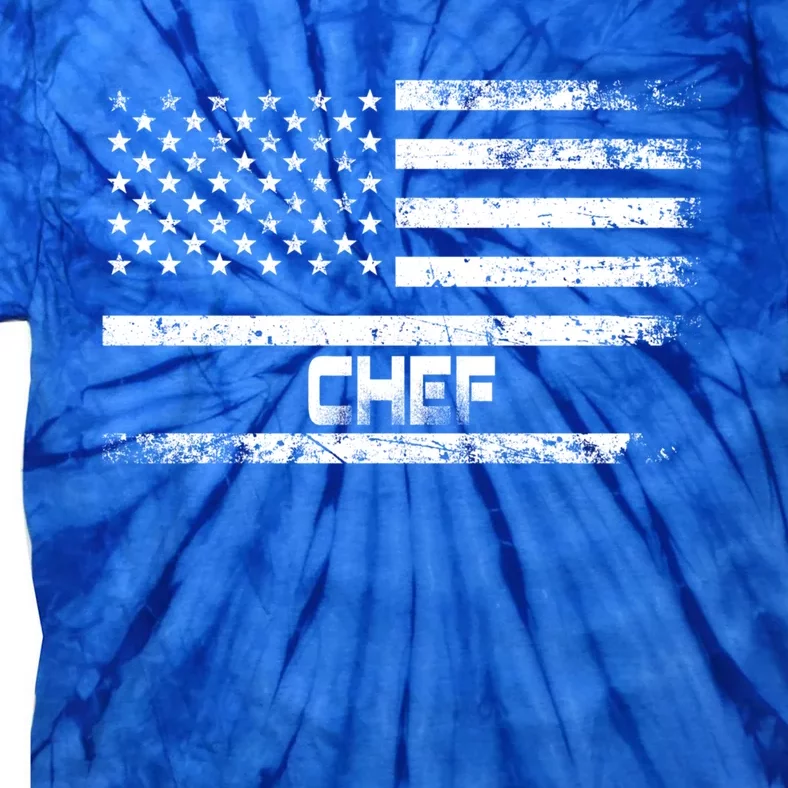 American Flag Chef Gift For Chef Cool Gift Tie-Dye T-Shirt