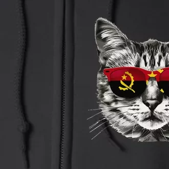 Angolan Flag Cat Owner Souvenirs Products Kitten Angola Full Zip Hoodie