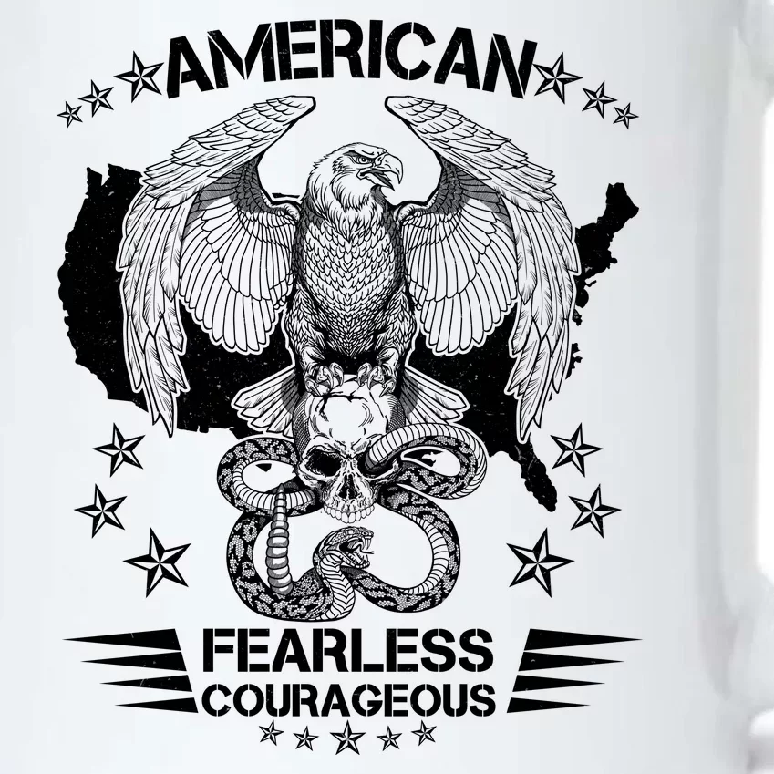 American Fearless Courageous Eagle Snake Black Color Changing Mug