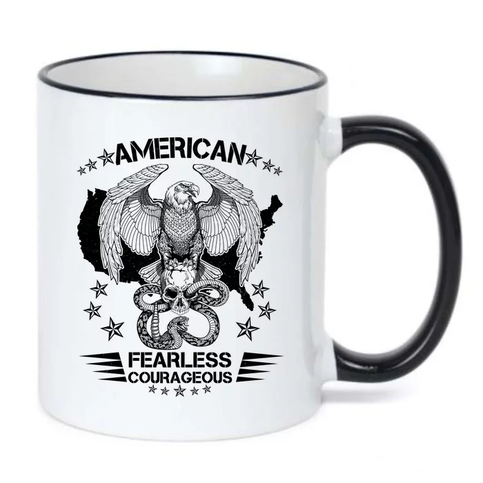 American Fearless Courageous Eagle Snake Black Color Changing Mug