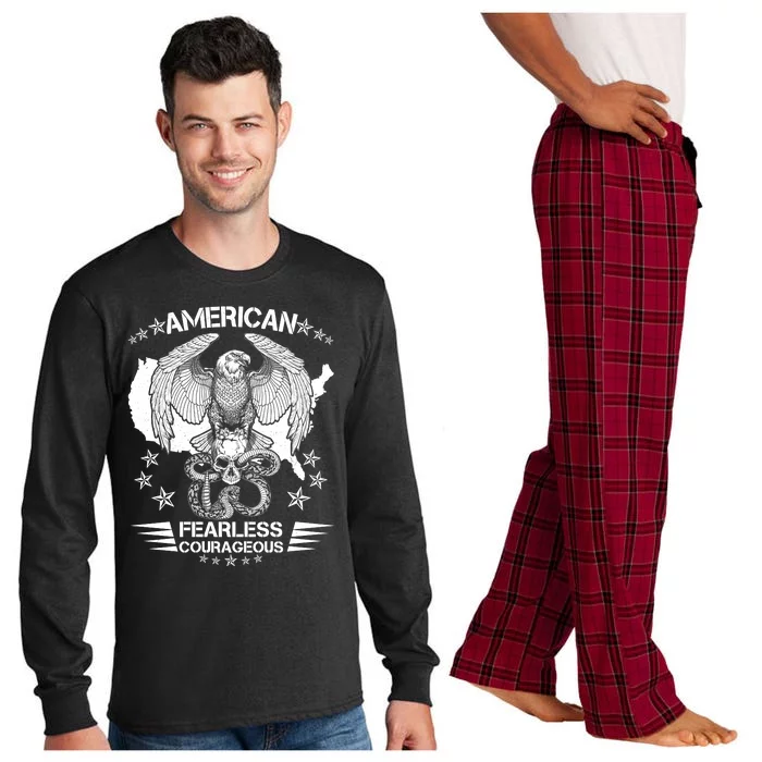 American Fearless Courageous Eagle Snake Long Sleeve Pajama Set