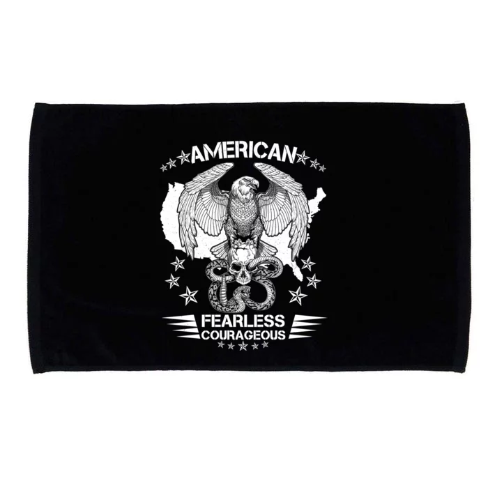 American Fearless Courageous Eagle Snake Microfiber Hand Towel