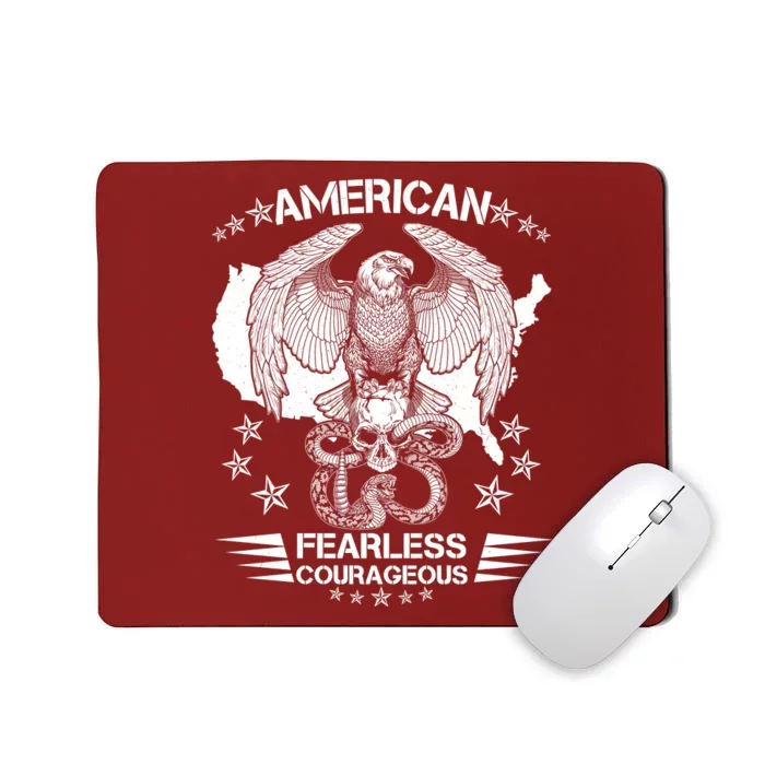 American Fearless Courageous Eagle Snake Mousepad