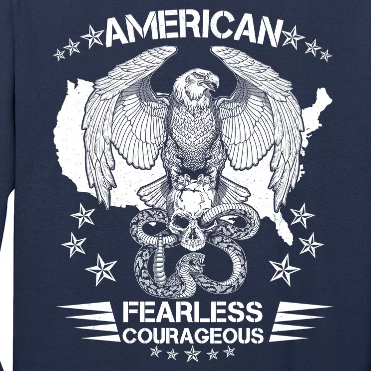 American Fearless Courageous Eagle Snake Long Sleeve Shirt