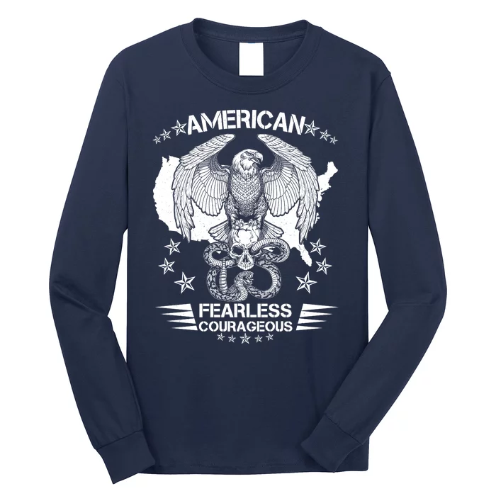 American Fearless Courageous Eagle Snake Long Sleeve Shirt