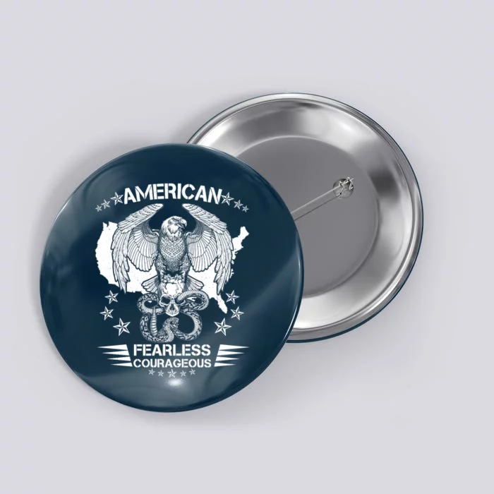 American Fearless Courageous Eagle Snake Button