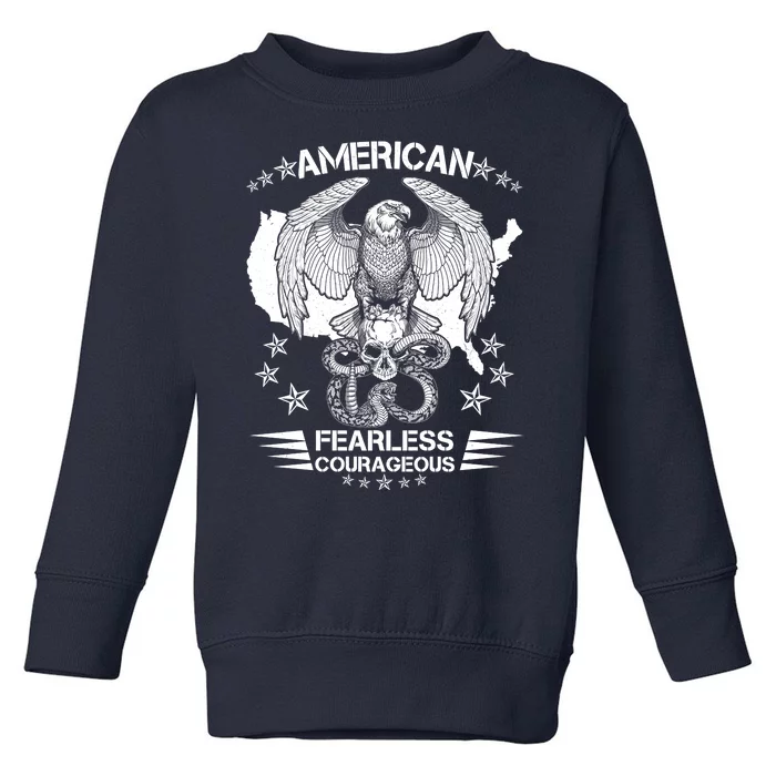 American Fearless Courageous Eagle Snake Toddler Sweatshirt