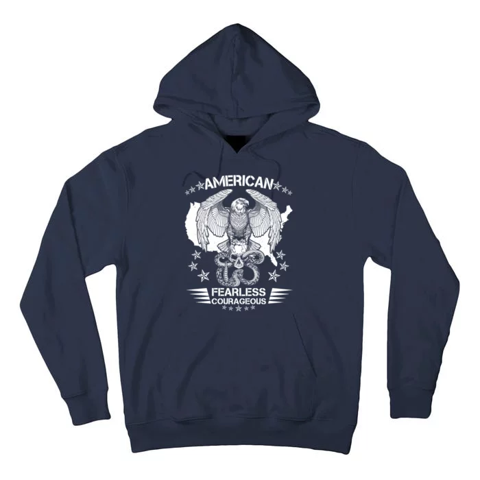 American Fearless Courageous Eagle Snake Tall Hoodie