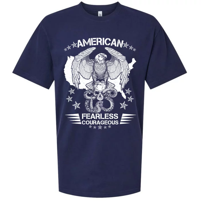 American Fearless Courageous Eagle Snake Sueded Cloud Jersey T-Shirt