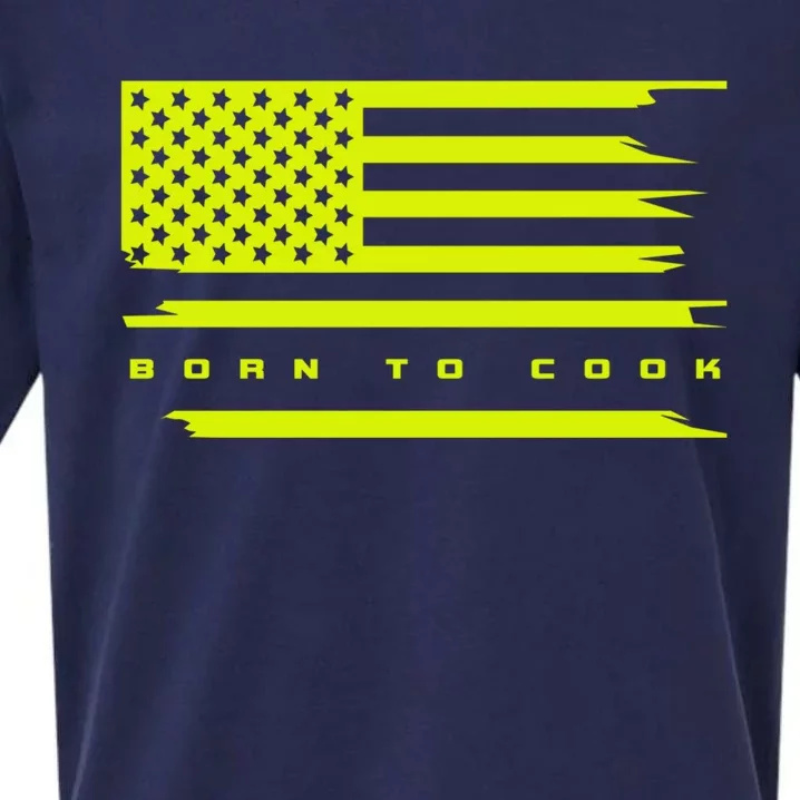 American Flag Cooking Chef Cook Cooking Gift Sueded Cloud Jersey T-Shirt