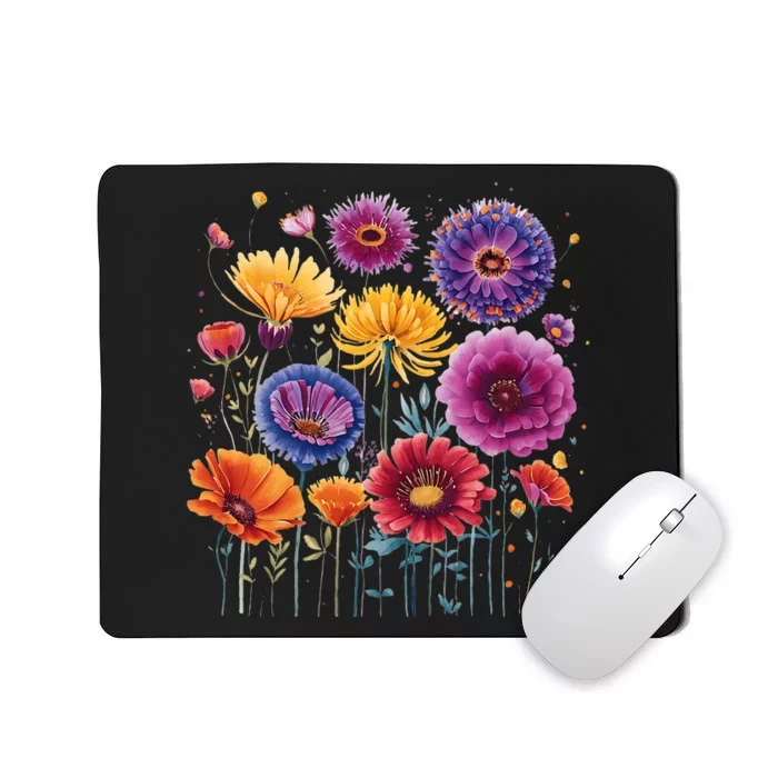 Aesthetic Flowers Collection Violet Flowers Vintage Floral Mousepad