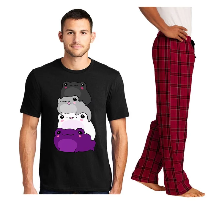 Asexual Flag Color Frog Subtle Queer Pride Lgbtq Aesthetic Pajama Set