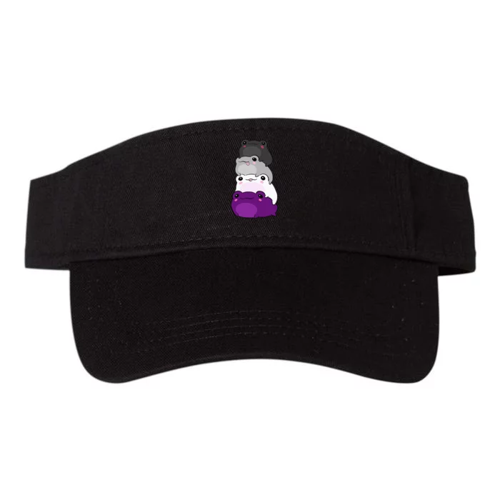 Asexual Flag Color Frog Subtle Queer Pride Lgbtq Aesthetic Valucap Bio-Washed Visor