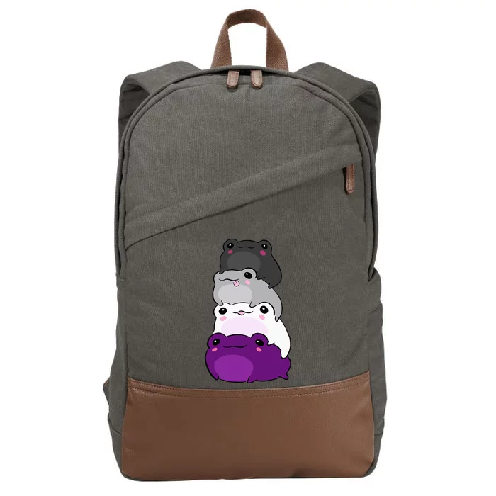 Asexual Flag Color Frog Subtle Queer Pride Lgbtq Aesthetic Cotton Canvas Backpack