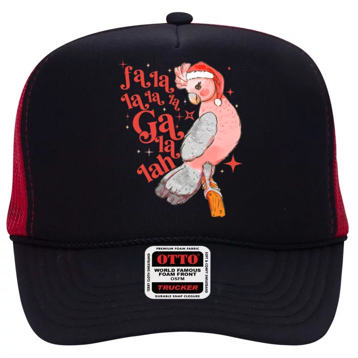 Australian Funny Christmas Holidays Cute Galah Bird Falala High Crown Mesh Trucker Hat