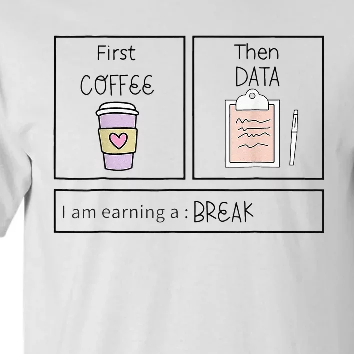 ABA First Coffee Then Data Funny Coffee Tall T-Shirt