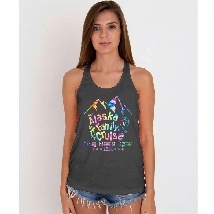 Alaska Family Cruise 2024 Matching Friends & Group Adventure Women's Knotted Racerback Tank