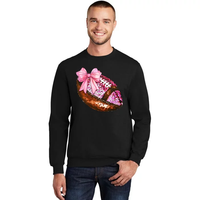 American Football Coquette Bow Autumn Thanksgiving Game Day Sweatshirt