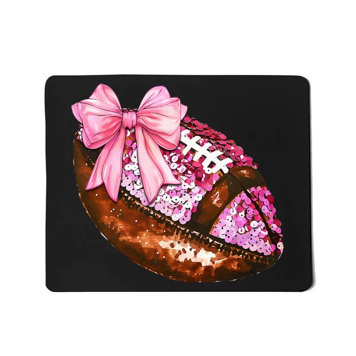 American Football Coquette Bow Autumn Thanksgiving Game Day Mousepad