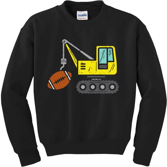 American Football Crane Construction Truck Kids Sweatshirt