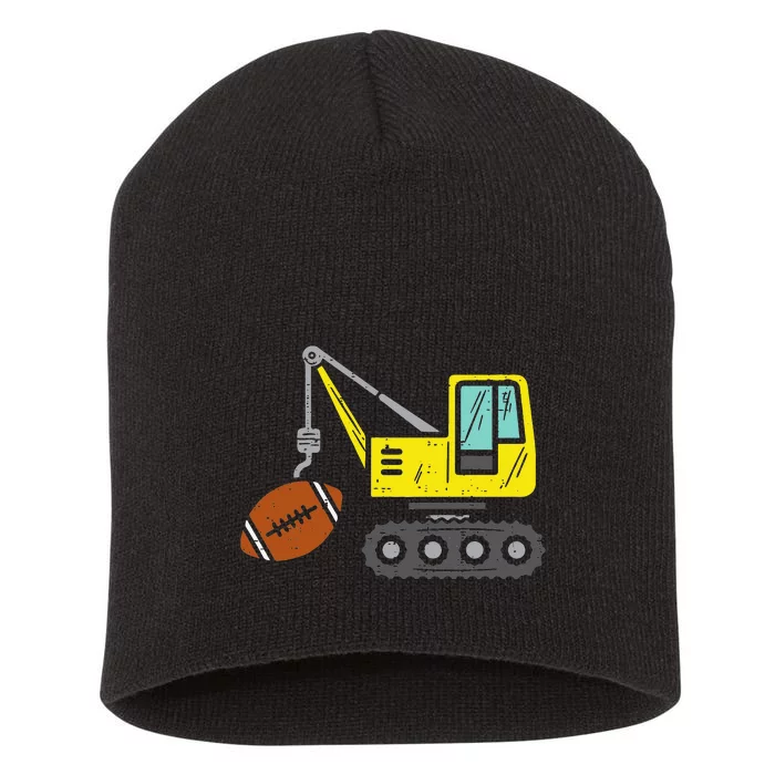 American Football Crane Construction Truck Short Acrylic Beanie