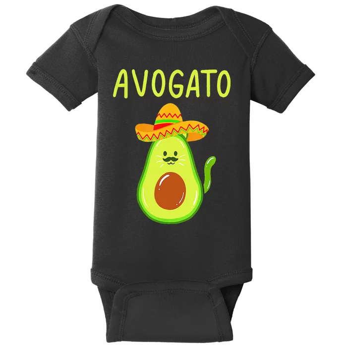 Avogato Funny Cat Avocado Cinco De Mayo Cat Lover Costume Baby Bodysuit