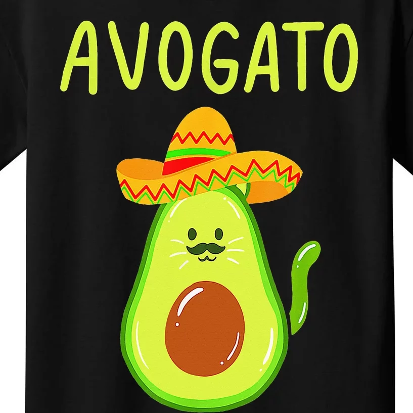 Avogato Funny Cat Avocado Cinco De Mayo Cat Lover Costume Kids T-Shirt