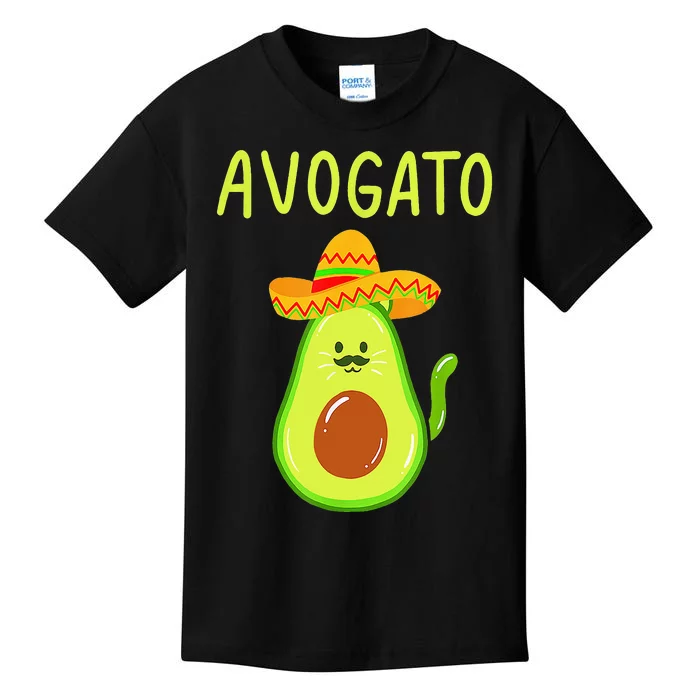 Avogato Funny Cat Avocado Cinco De Mayo Cat Lover Costume Kids T-Shirt