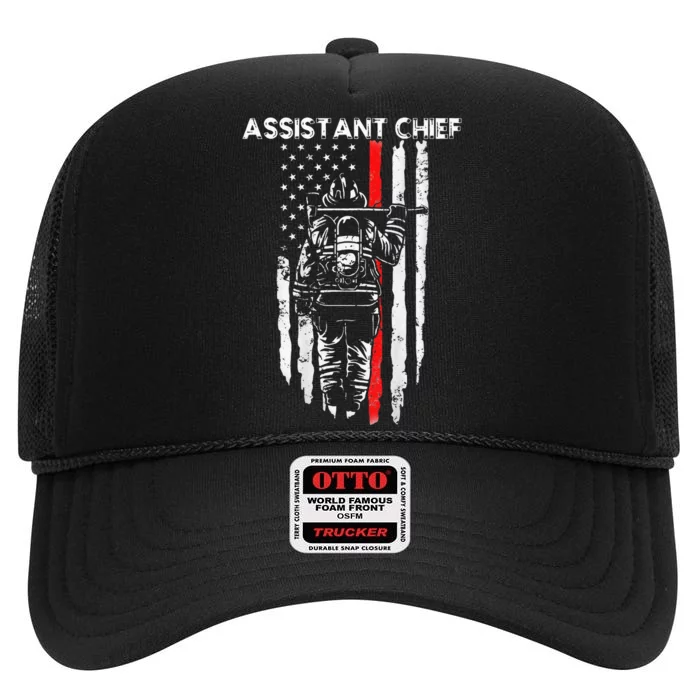 Assistant Fire Chief American flag gifts for Assistant Chief High Crown Mesh Trucker Hat