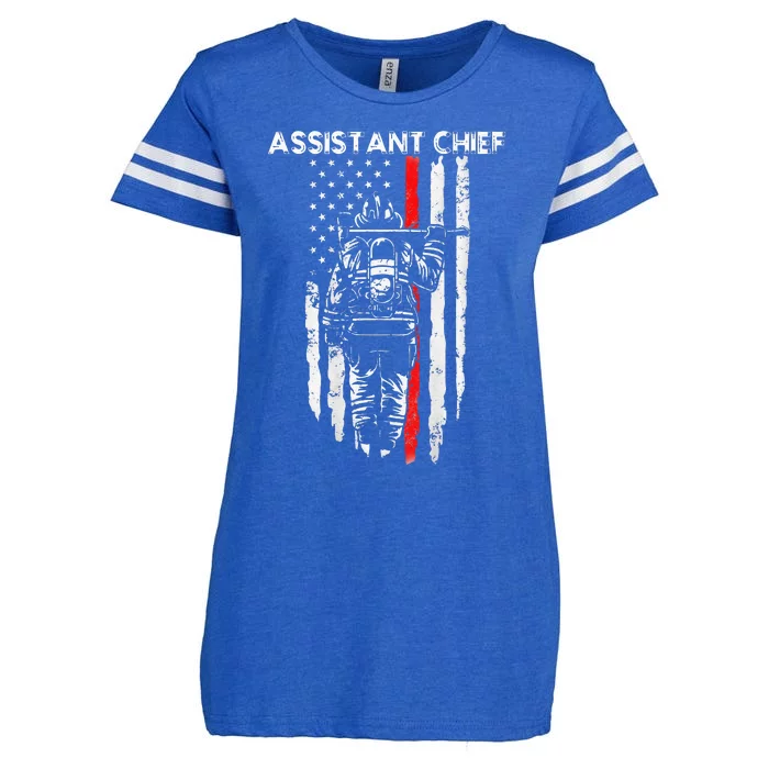 Assistant Fire Chief American flag gifts for Assistant Chief Enza Ladies Jersey Football T-Shirt