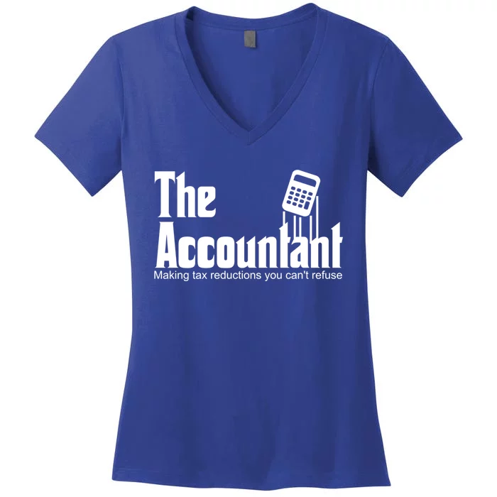 Accountant Funny Cpa Gift Accountant Humor Spoof Gift Women's V-Neck T-Shirt