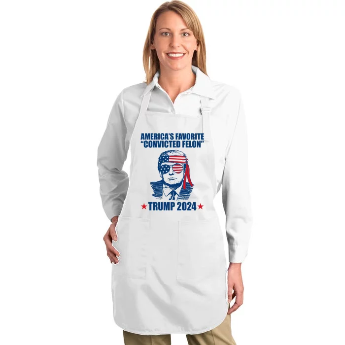 Americas Favorite Convicted Felon Trump 2024 Election Full-Length Apron With Pocket