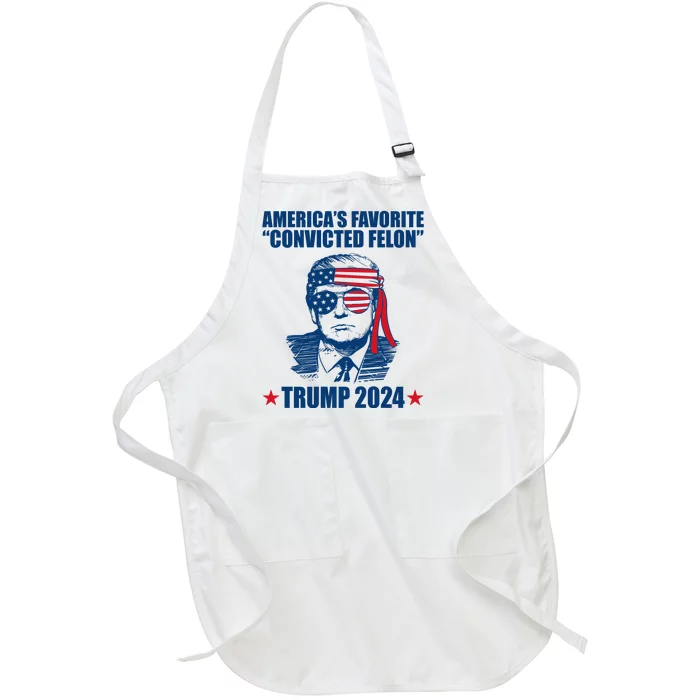 Americas Favorite Convicted Felon Trump 2024 Election Full-Length Apron With Pocket