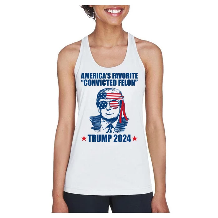 Americas Favorite Convicted Felon Trump 2024 Election Women's Racerback Tank