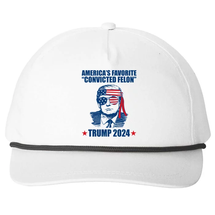 Americas Favorite Convicted Felon Trump 2024 Election Snapback Five-Panel Rope Hat