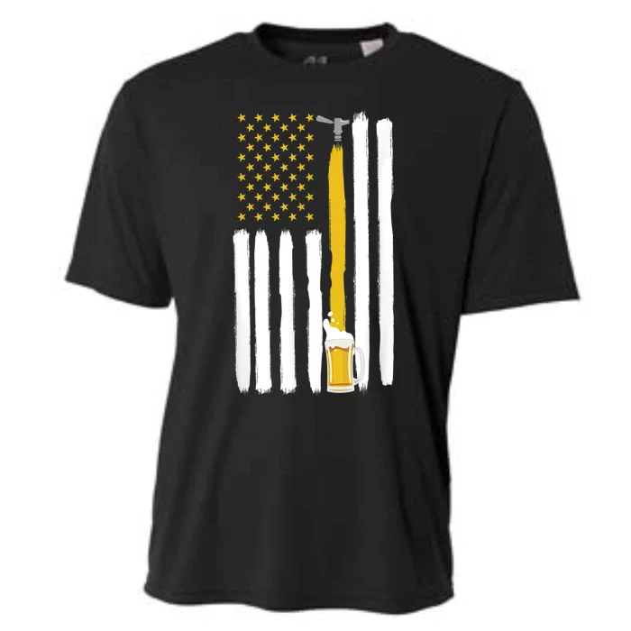 American Flag Craft Beer Brewery Oktoberfest Party Cooling Performance Crew T-Shirt