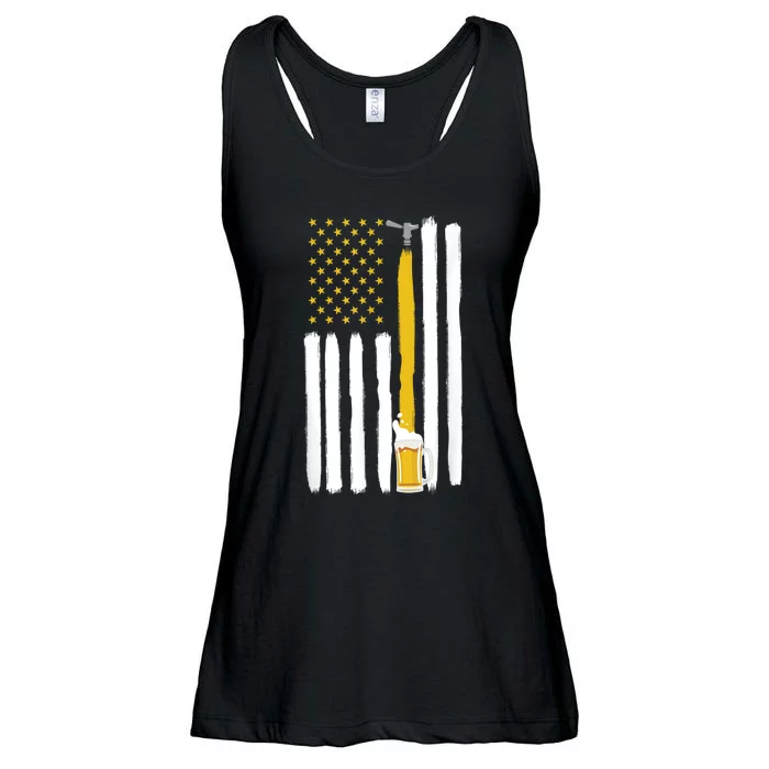 American Flag Craft Beer Brewery Oktoberfest Party Ladies Essential Flowy Tank