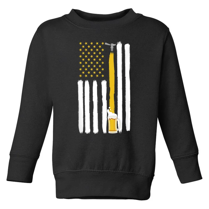 American Flag Craft Beer Brewery Oktoberfest Party Toddler Sweatshirt